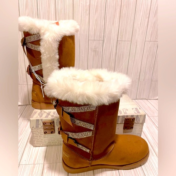 Juicy Couture Kaori chestnut brn Microsuede boots women’s size 7.5 New With Tsgs - Picture 2 of 8